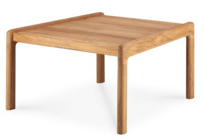 Jack Beistelltisch aus Teakholz von Ethnicraft, quadratischer Outdoor Tisch mit warmer Holzoptik.